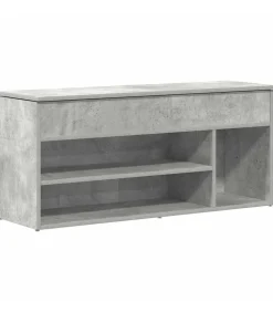 Schoenenbank 102x30,5x45 cm bewerkt hout betongrijs
