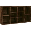 Schoenenbank 103x30x55 cm bewerkt hout gerookt eikenkleurig