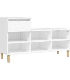 Schoenenkast 102x36x60 cm bewerkt hout wit