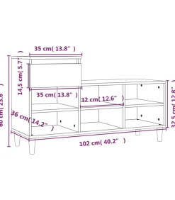 Schoenenkast 102x36x60 cm bewerkt hout sonoma eikenkleurig