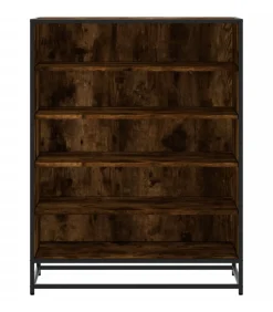 Schoenenkast 75x38x97,5 cm bewerkt hout en metaal gerookt eiken