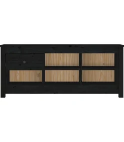 Schoenenkast 110x38x45,5 cm massief grenenhout zwart