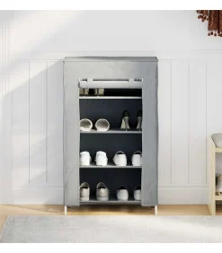 Schoenenkast 60,5x30x97 cm vliesvlies grijs