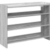 Schoenenrek 80x25x62 cm bewerkt hout grijs sonoma eikenkleur