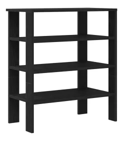 Schoenenrek 61x32x70 cm bewerkt hout zwart