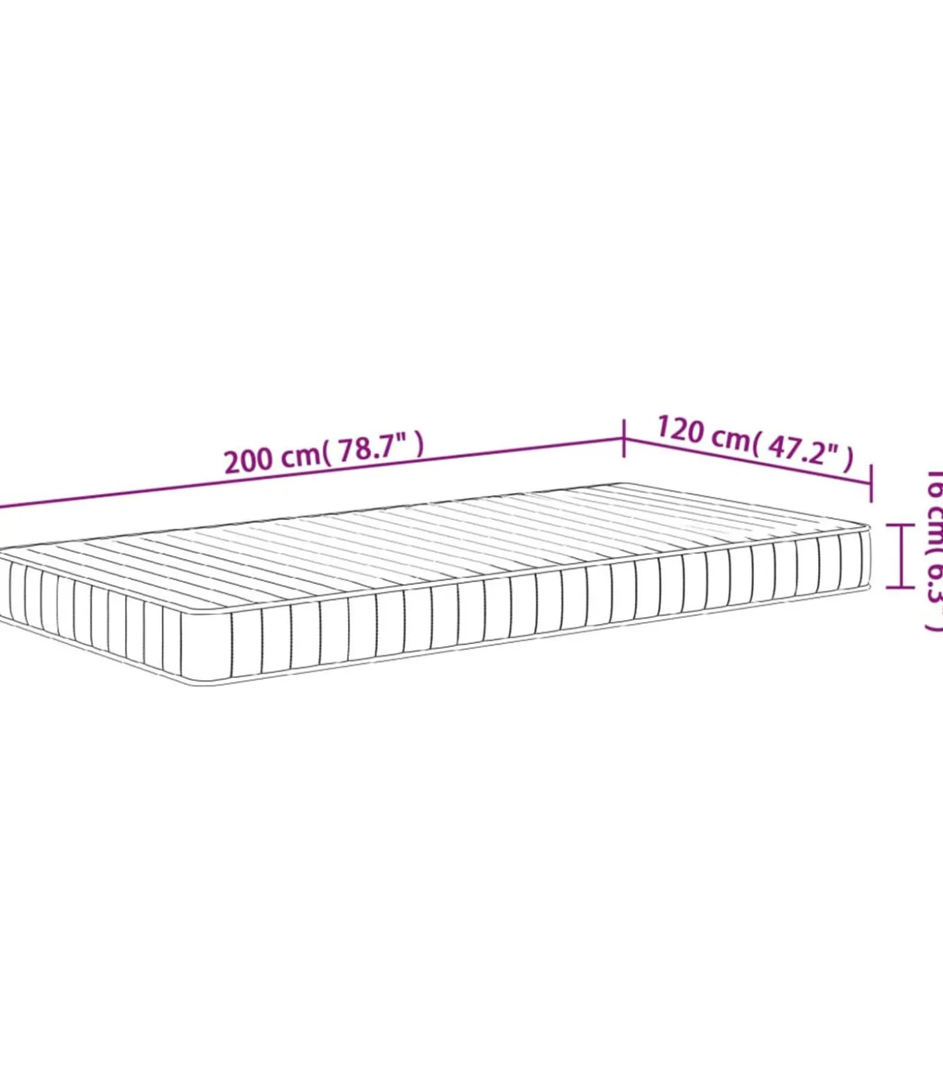 Schuimmatras middelzacht 120x200 cm