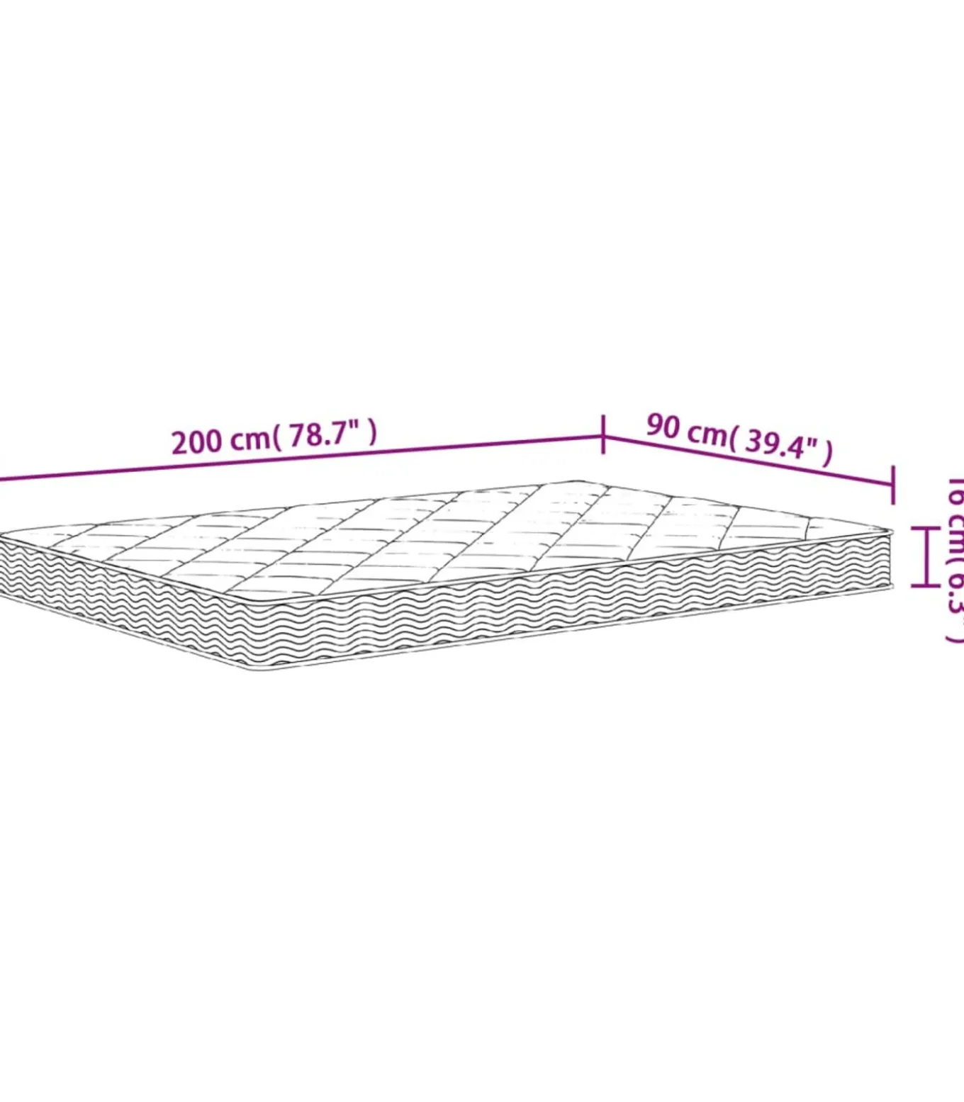 Schuimmatras middelzacht 90x200 cm