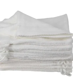 Set van 12 ecru katoenen washandjes