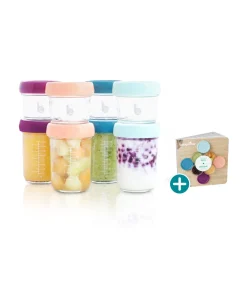 Set van 4 glazen Potjes met Deksel