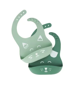 Set van 2 siliconen slabbetjes BIB'ISY