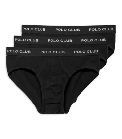 Set van drie zwarte slips met Polo Club-detail