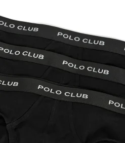 Set van drie zwarte slips met Polo Club-detail