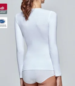 Shirt met ronde hals en lange mouw, innovatieve temperatuurregeling