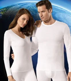 Shirt met V-hals en lange mouwen met innovatieve temperatuurregeling