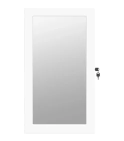 Sieradenkast met spiegel en LED wandgemonteerd wit