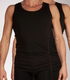 singlet 2 pack knitted singlet black
