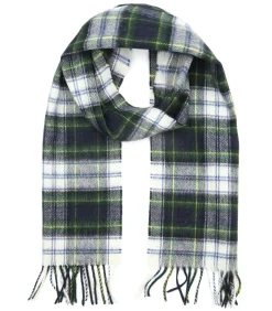 Sjaal Ruit Merino Wol Navy Multicolour