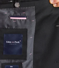 Slanke fit zwart 100% wollen blazer