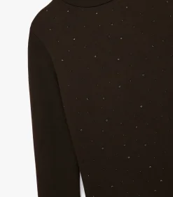 Slanke Pasvorm Coltrui Lange Mouwen met Kralen