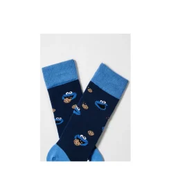 sokken Sesamstraat Cookie Monster blauw