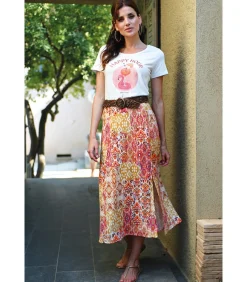 SOSO - ROK VAN CRÊPE VISCOSE MET PRINT