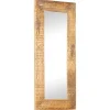 Spiegel handgesneden 110x50x2,5 cm massief mangohout