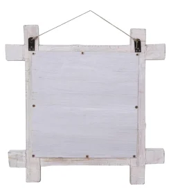 Spiegel houtblokken 70x70 cm massief gerecycled hout