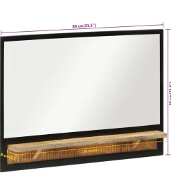 Spiegel met schap 80x8x55 cm glas en massief mangohout
