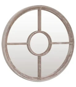 Spiegel rond 40x4 cm ijzer zandkleurig