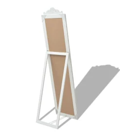 Spiegel vrijstaand barok stijl 160x40 cm wit