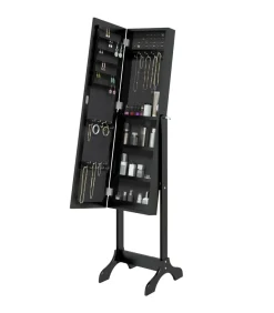 Spiegel vrijstaand 34x37x146 cm zwart