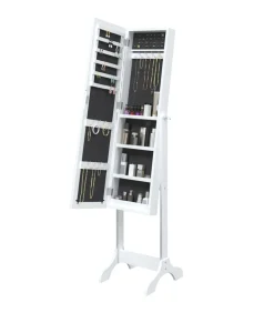 Spiegel vrijstaand 34x37x146 cm wit