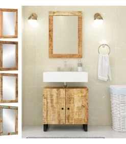 Spiegel 70x50 cm massief gerecycled hout en glas