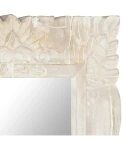 Spiegel 110x50 cm massief mangohout wit