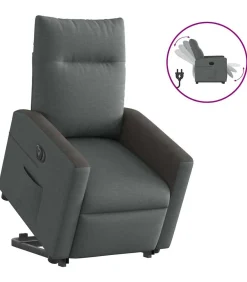 Sta-op-stoel elektrisch verstelbaar stof donkergrijs