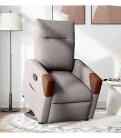 Sta-op-stoel verstelbaar stof taupe