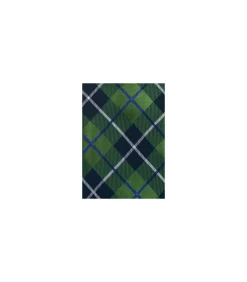 Strik met pochet schotse ruit groen zwart