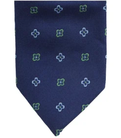 Stropdas Zijde Bloem Navy