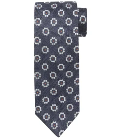 Stropdas Zijde Bloem Navy