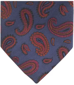 Stropdas Zijde Paisley Navy
