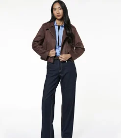 Suède Crop Jasje Lang Bruin