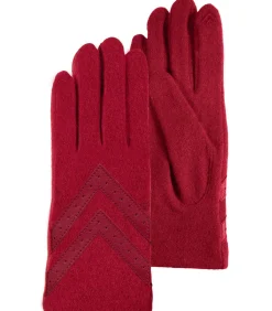 Tactiele handschoenen van wol voor dames Rood