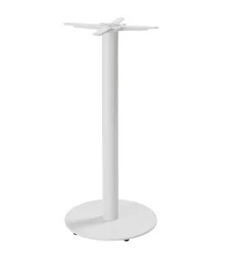 Tafel hoog rond 60 cm witte poot en zwarte marmeren bekleding