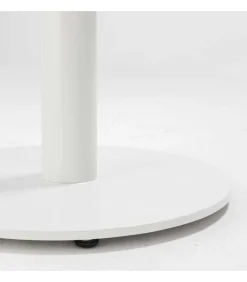 Tafel hoog rond 60 cm witte poot en terrazzo bekleding