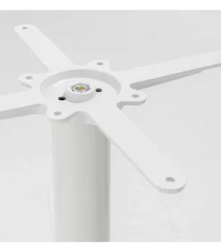 Tafel hoog rond 60 cm witte poot en donker houten bekleding