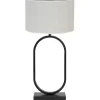 Tafellamp Jamiri/Saverna - Zwart/Eiwit - Ø30x67cm