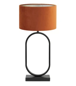 Tafellamp Jamiri/Velours - Zwart/Terra - Ø30x67cm