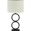 Tafellamp Stelios/Saverna Ovaal - Zwart/Eiwit - Ø30x62cm
