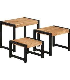 Tafeltjesset 3 st massief hout