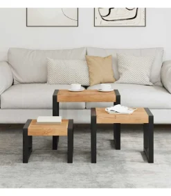 Tafeltjesset 3 st massief hout